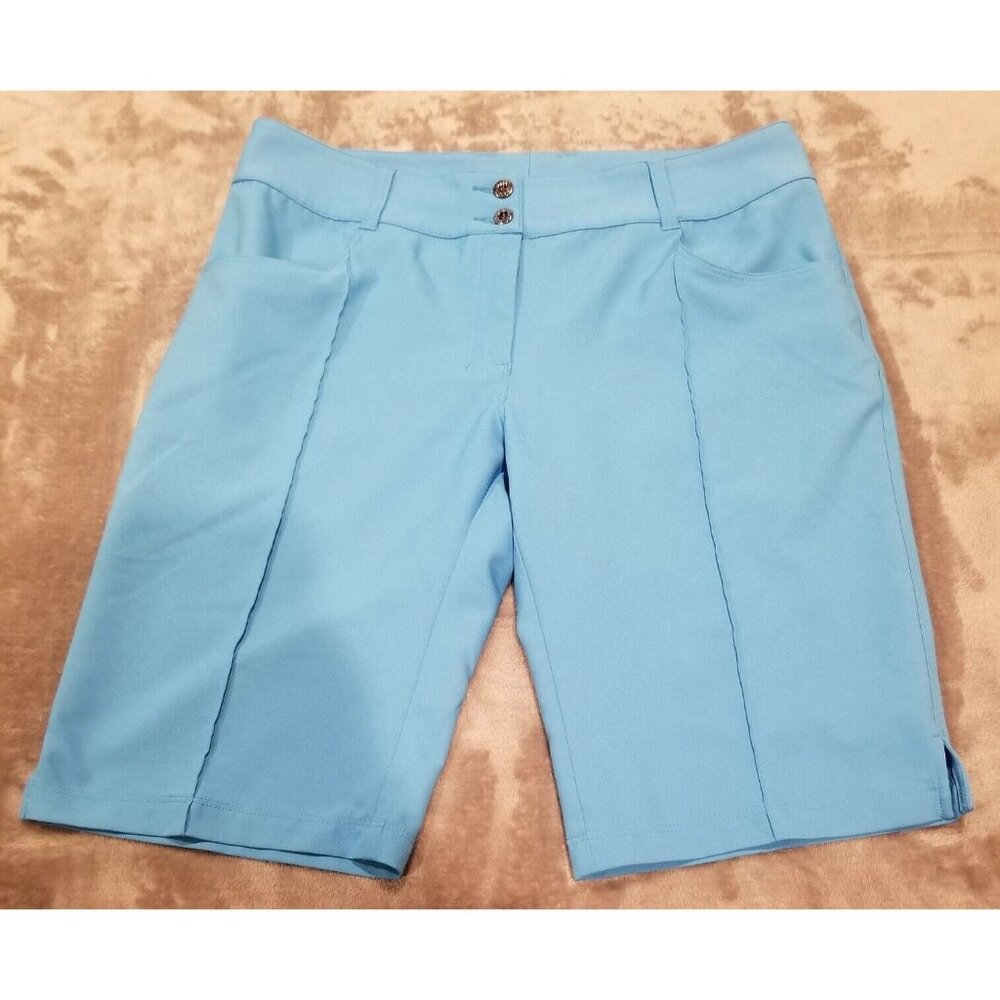 Chase 54 Womens Sky Blue Bermuda Walking Shorts Size 8 Casual Mid-Rise Pockets